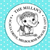 Niedlich Baby Elephant Theme Permastempel