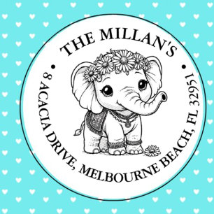 Niedlich Baby Elephant Theme Permastempel