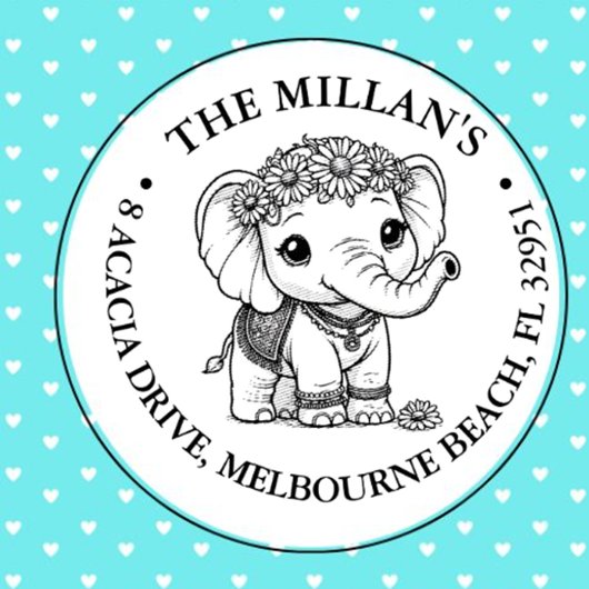 Niedlich Baby Elephant Theme Permastempel