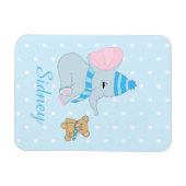 Niedlich Baby Elephant und Teddy Bear Magnet (Horizontal)
