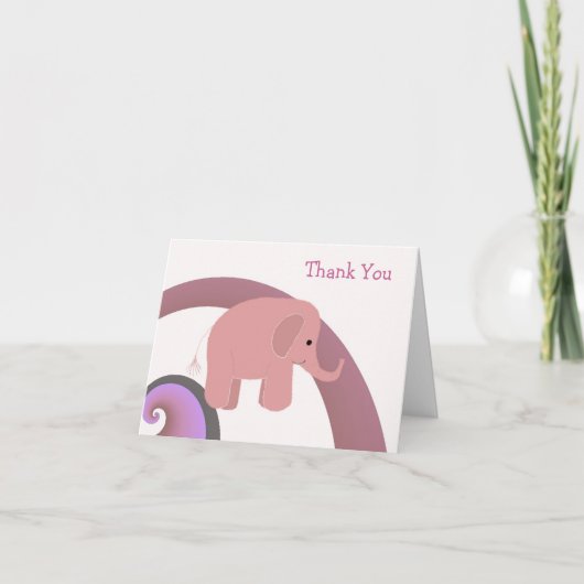 Niedlich Baby Elephant Vielen Dank Dankeskarte (Vorderseite)