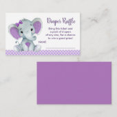 Niedlich Baby Elephant-Windelpreisverlosung Begleitkarte (Vorne/Hinten)