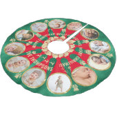 Niedlich Baby Family Meilenstein 12 Foto Collage W Polyester Weihnachtsbaumdecke (Schrägansicht)