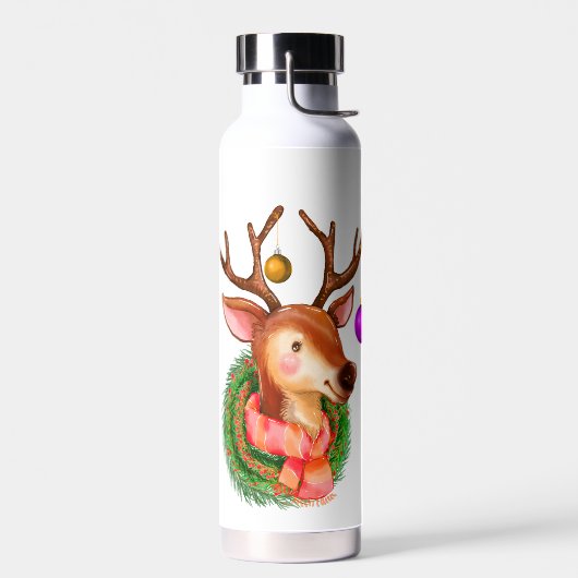 Niedlich Baby Fawn Weihnachtsschmuck Trinkflasche (Links)