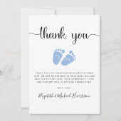 Niedlich Baby Feet Boy Dusche Dankeskarte (Vorderseite)