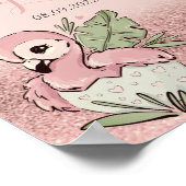 Niedlich Baby Flamingo Rose Gold Glitzer Baby Dusc Poster (Ecke)
