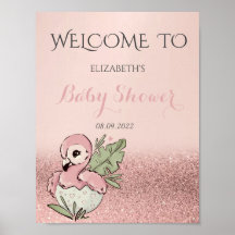Niedlich Baby Flamingo Rose Gold Glitzer Baby Dusc