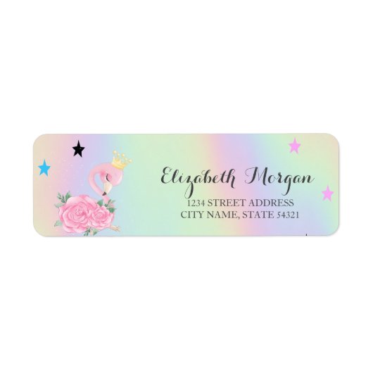 Niedlich Baby Flamingo, Stars, Holografie (Vorne)