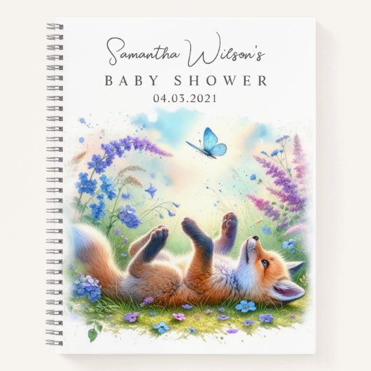 Niedlich Baby Fox Babydusche Gästebuch Notizblock (Vorderseite)