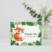 Niedlich Baby Fox | Babydusche | Vielen Dank Postkarte (Stehend Vorderseite)