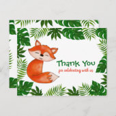 Niedlich Baby Fox | Babydusche | Vielen Dank Postkarte (Vorne/Hinten)