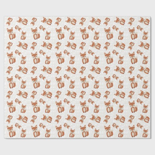 Niedlich Baby Fox Geschenkpapier (Flach)