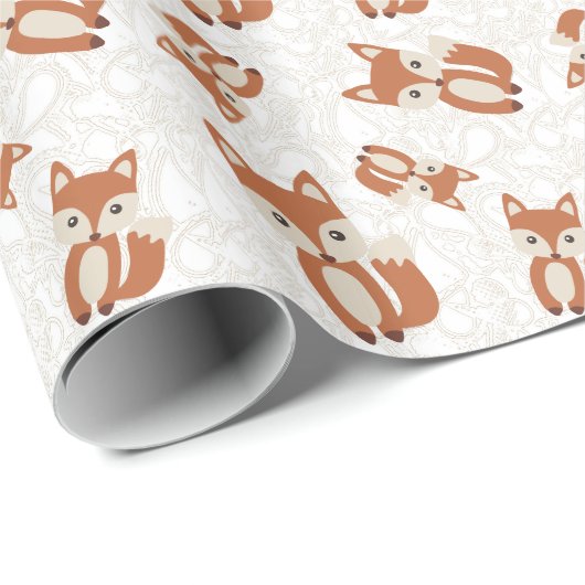 Niedlich Baby Fox Geschenkpapier (Rolleneckpunkt)