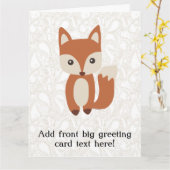 Niedlich Baby Fox Karte (Gelbe Blume)