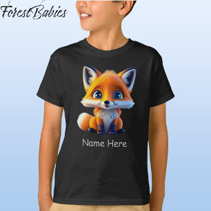 Niedlich Baby Fox kids Wildlife Animal Cartoon Gra T-Shirt