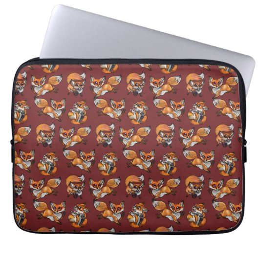 Niedlich Baby Fox Muster Laptopschutzhülle (Vorderseite)