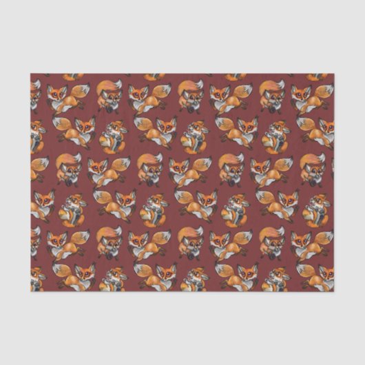 Niedlich Baby Fox Muster Seidenpapier (Vorderseite)