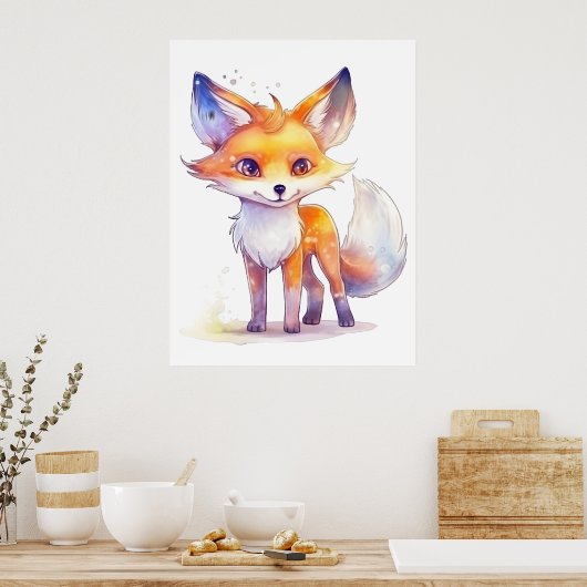 Niedlich Baby Fox Poster (Küche)