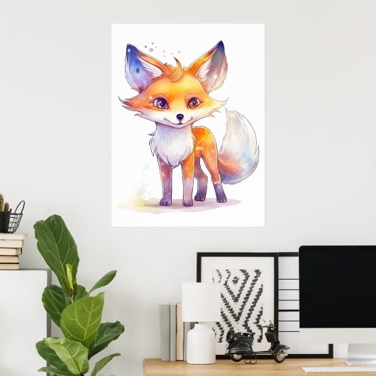 Niedlich Baby Fox Poster (Heimbüro)