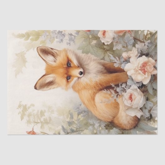 Niedlich Baby Fox Seidenpapier (Vorderseite)
