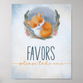 Niedlich Baby Fox Snowly Winter Baby Dusche bevorz Poster (Vorne)