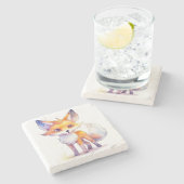 Niedlich Baby Fox Stone Untersetzer (Seitenansicht)