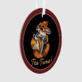 Niedlich Baby Fox Tea Time! Ornament (Vorderseite)