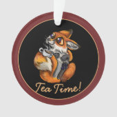 Niedlich Baby Fox Tea Time! Ornament (Vorderseite)