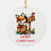 Niedlich Baby Fox Weihnachten Keramik Ornament (Vorne)
