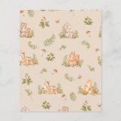Niedlich Baby Fox Woodland Babydusche Einladung Flyer (Hinten)