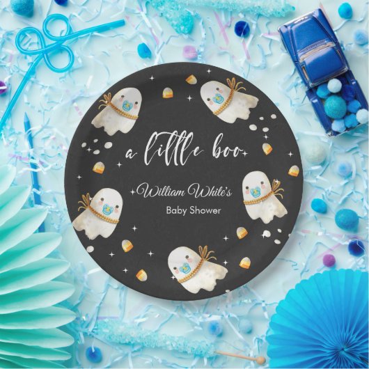 Niedlich Baby Ghost Halloween Herbstdusche Pappteller (Party)