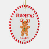 Niedlich Baby Gingerbread Girl Foto Keramik Ornament (Rechts)