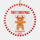 Niedlich Baby Gingerbread Girl Foto Keramik Ornament (Vorne)