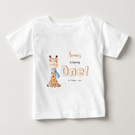 Niedlich Baby Giraffe 1. Geburtstag Baby T - Shirt
