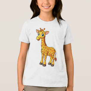 Niedlich Baby Giraffe Cartoon-35281 Tri-Blend Shirt