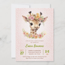 Niedlich Baby Giraffe Girl Wild Safari Dusche Spri