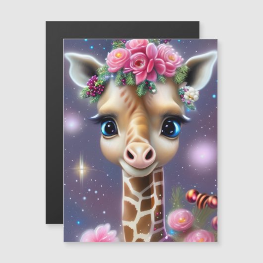 Niedlich Baby Giraffe Graphic Magnetkarte (Vorne/Hinten)
