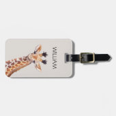 Niedlich Baby Giraffe Individuelle Name Gepäckanhänger (Vorderseite horizontal)