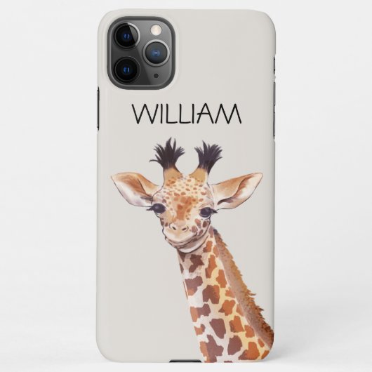 Niedlich Baby Giraffe Individuelle Name iPhone Hülle (Rückseite)