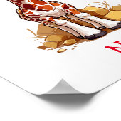 Niedlich Baby Giraffe Individuelle Name Poster (Ecke)