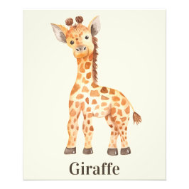 Niedlich Baby Giraffe Jungle Safari Afrikanisches Fotodruck
