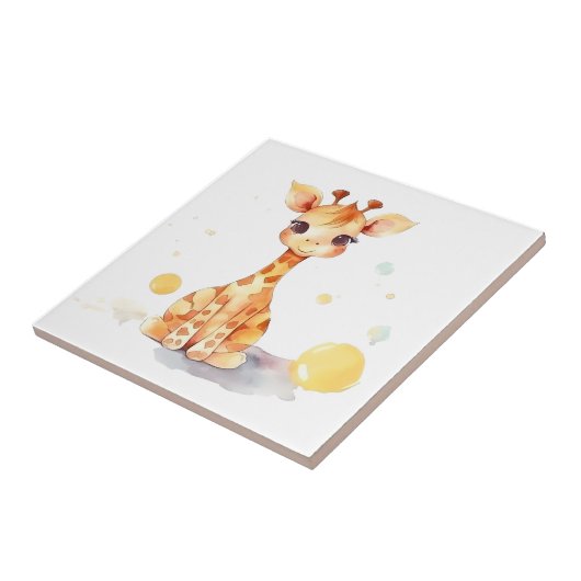 Niedlich Baby Giraffe Keramik Tile Fliese (Seite)