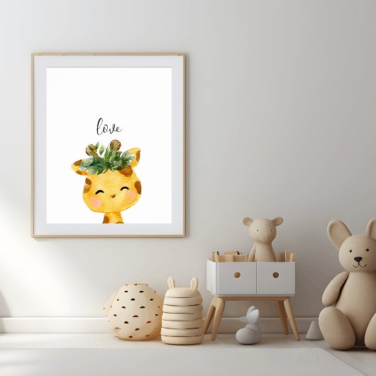 Niedlich Baby Giraffe Kinderzimmer Poster