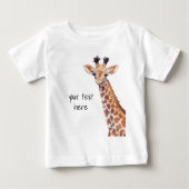 Niedlich Baby Giraffe Personalisiert Baby T-shirt (Vorderseite)