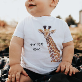Niedlich Baby Giraffe Personalisiert Baby T-shirt