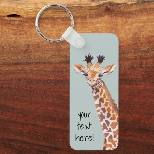 Niedlich Baby Giraffe Personalisiert Schlüsselanhänger (Vorderseite)