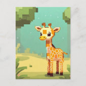 Niedlich Baby Giraffe Pixel Art Postkarte (Vorderseite)