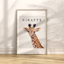Niedlich Baby Giraffe Portrait Kids Poster