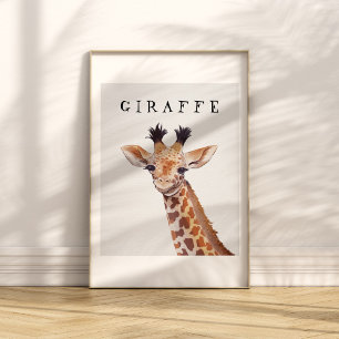 Niedlich Baby Giraffe Portrait Kids Poster