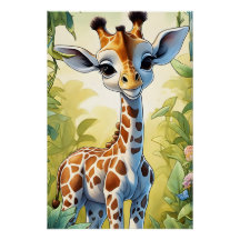 Niedlich Baby Giraffe Poster
